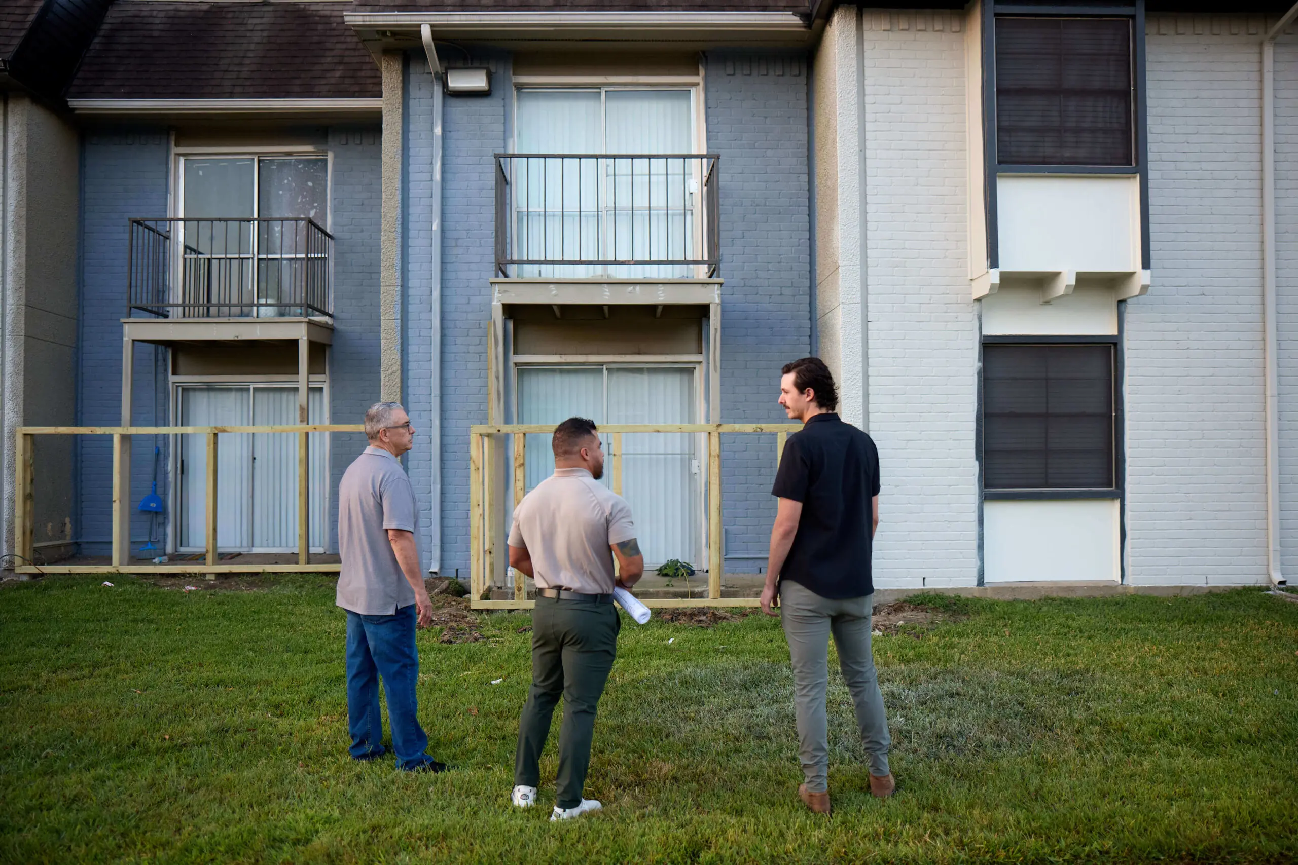 Sayan team inspecting a multifamily property